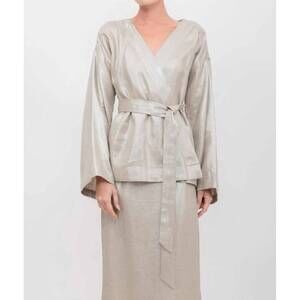 NEW NARY kimono wrap top in champagne